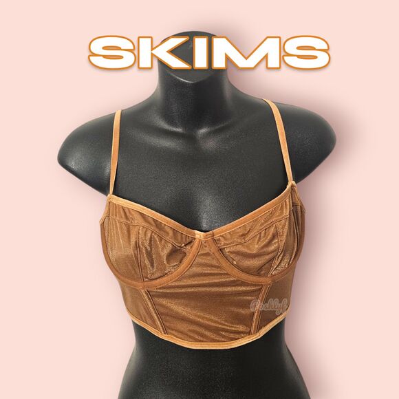 SKIMS Glissenette Cropped Corset Chai Small - Picture 7 of 10